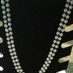 Simulated Pearl Necklace Blue Women's 46 Inches Long Formal Wear Special